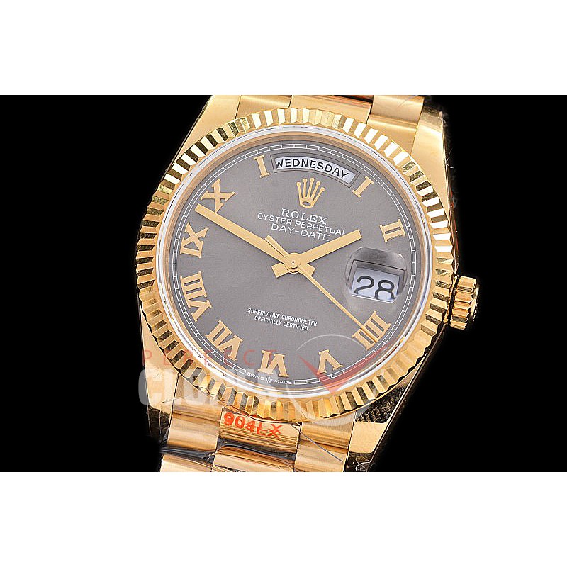 0.0 0 0 0 0 0 R36DDF00322S BPF Extra Weighted Daydate 40mm 128238 904 Steel YG/YG Fluted Bez Grey Roman SH 3255