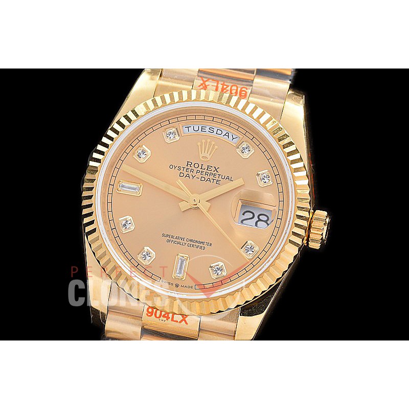 0.0 0 0 0 0 0 R36DDF00315S BPF Extra Weighted Daydate 40mm 128238 904 Steel YG/YG Fluted Bez Gold Diamonds SH 3255 