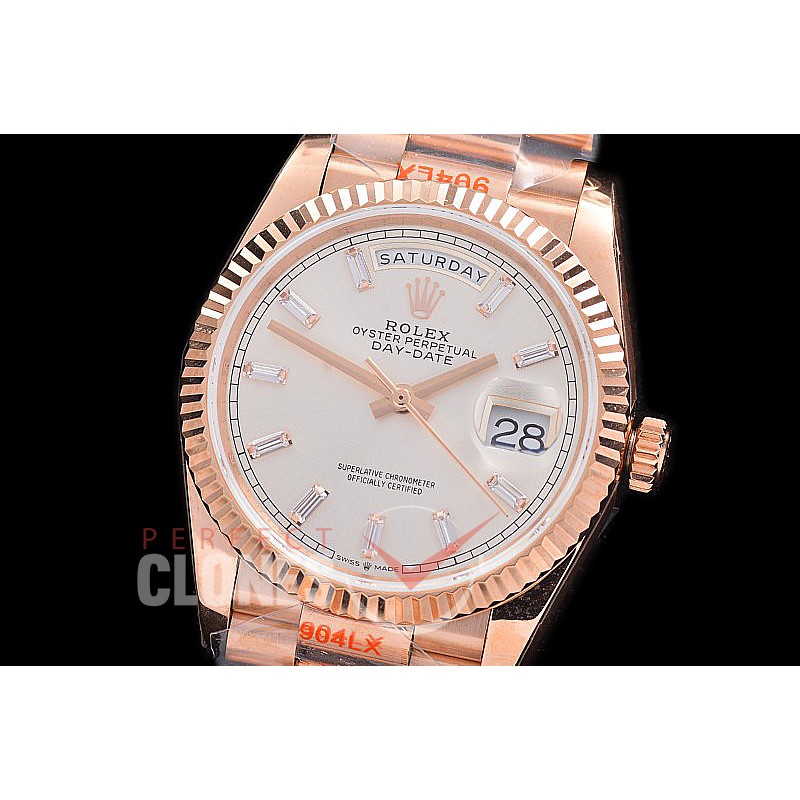 0.0 0 0 0 0 0 R36DDR00331S BPF Extra Weighted Daydate 40mm 128235 904 Steel RG/RG Fluted Bez Silver Glazier SH 3255