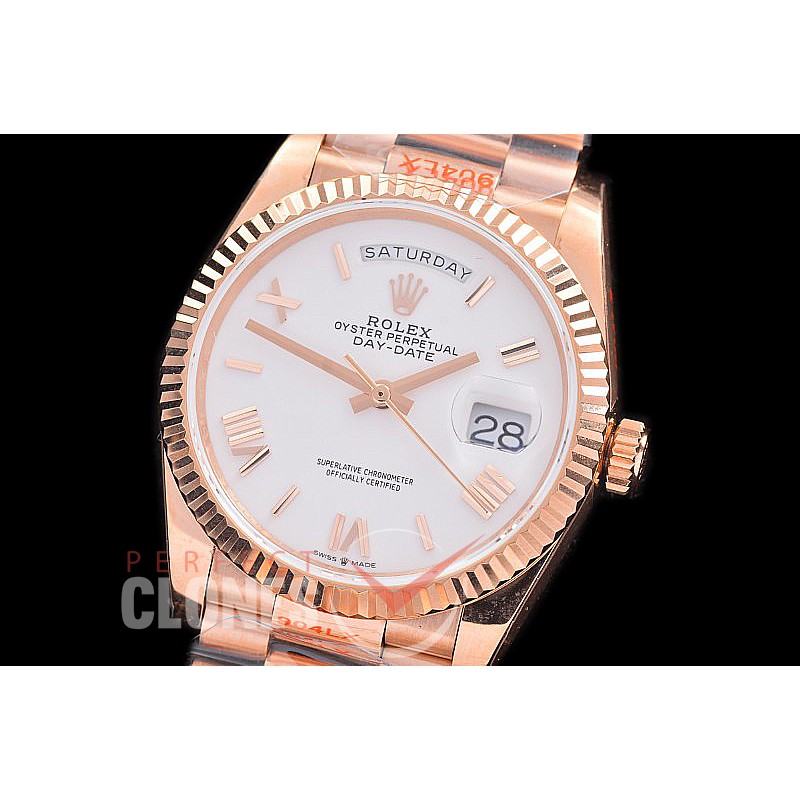 0.0 0 0 0 0 0 R36DDR00326S BPF Extra Weighted Daydate 40mm 128235 904 Steel RG/RG Fluted Bez White Roman SH 3255
