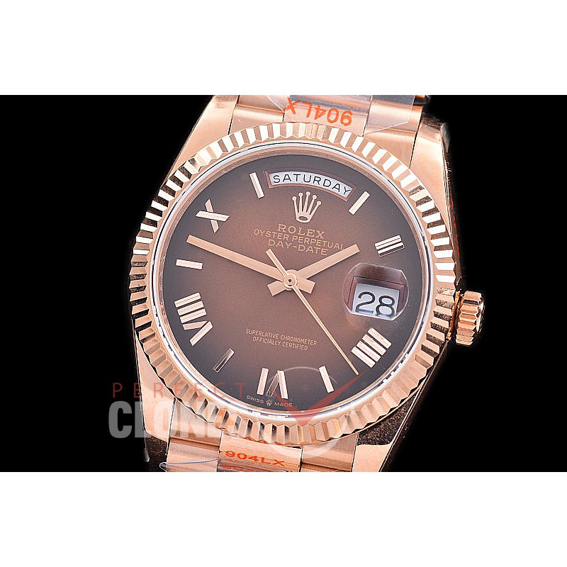 0.0 0 0 0 0 0 R36DDR00329S BPF Extra Weighted Daydate 40mm 128235 904 Steel RG/RG Fluted Bez Brown Ombre Roman SH 3255