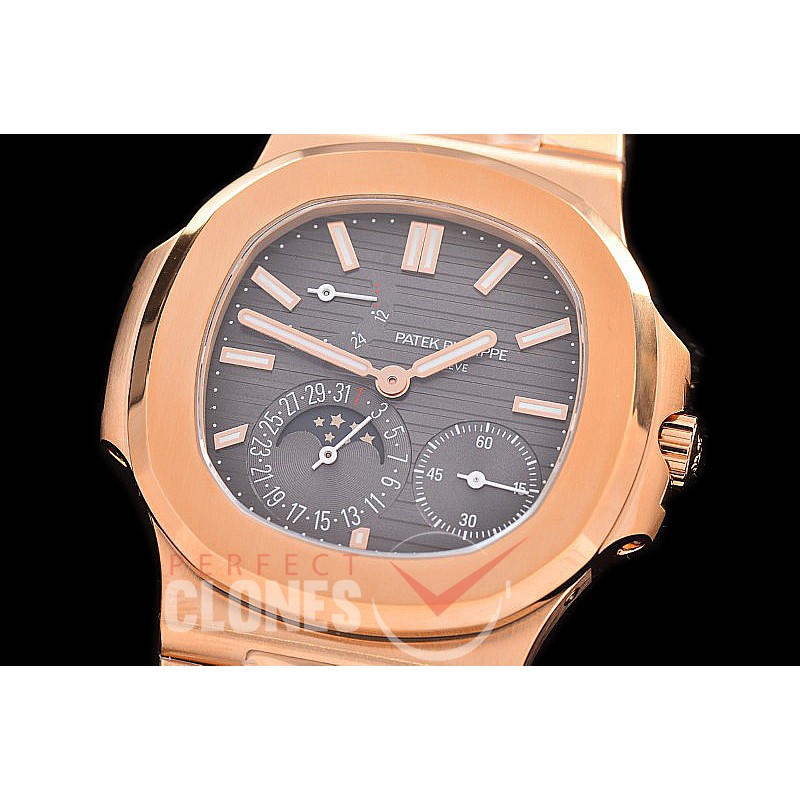 0 0 0 0 PP-5712-008S PPF V2 Nautilus 5712/1R Date/Moon Phase Power Reserve RG/RG Brown Asian Clone Calibre 320 PS IRM C LU 