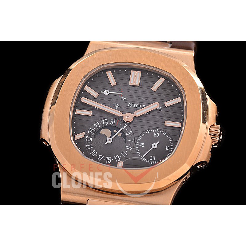 0 0 0 0 PP-5712-008 PPF V2 Nautilus 5712/1R Date/Moon Phase Power Reserve RG/LE Brown Asian Clone Calibre 320 PS IRM C LU 