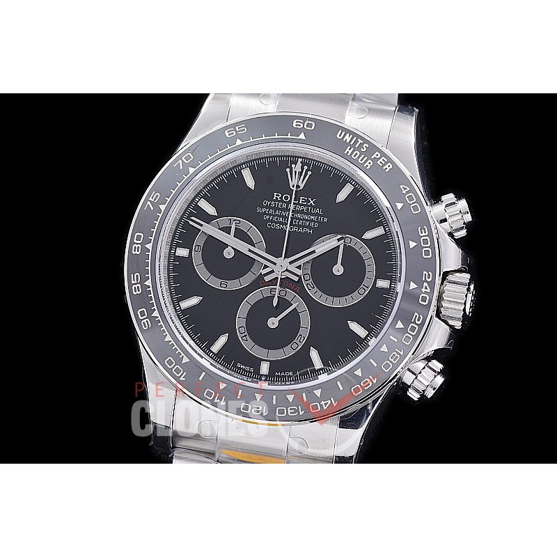 0 0 0 0 0 RLDS-126500-302 ZF 904L Steel Daytona 126500LN SS/SS Black Sticks DD 4131 Superclone - 72 Hours Power Reserve Movement 