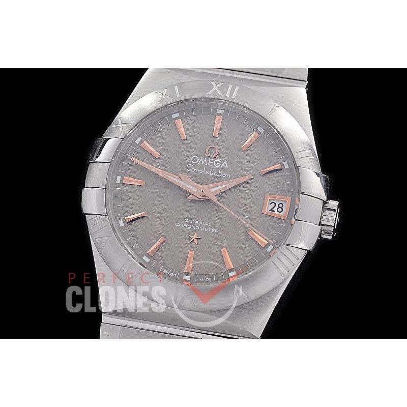 0 0 0 0 OMCON-39-108R M+S-F Constellation Co Axial SS/SS Grey Texturized Sticks Calibre 8500 Superclone