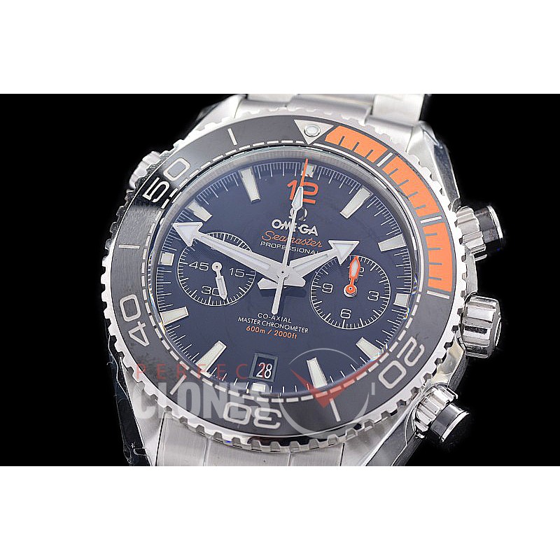 0 0 0 0 0 OMCPOC45-002 M+S-F Planet Ocean Chrono SS/SS Black A-7750 Mod to Calibre 9900 Functions 