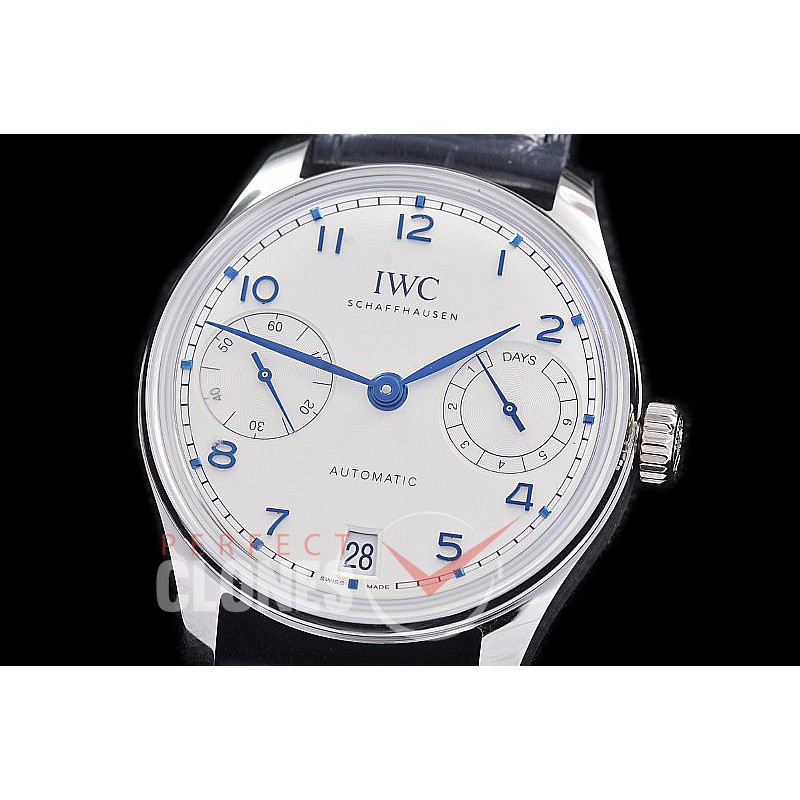 0 0 0 0 0 0 IWP7D00012 APS-F Portugieser Automatic 42 7 Days IW501702 SS/LE Silver-Blue A-52011