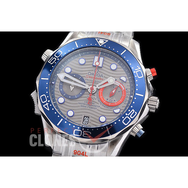 0 0 0 0 0 OMSEC-0102 Seamaster 300m Professional Chronograph America's Cup Edition SS/SS Grey OS20 Quartz 