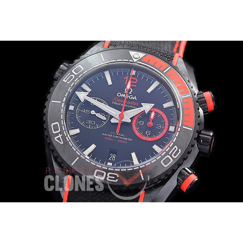 0 0 0 0 0 OMCPOC45-DB-105 M+S-F Planet Ocean Deep Black Chrono Volvo Ocean Race CER/RU Black A-7750 Mod to Calibre 9900 Functions 