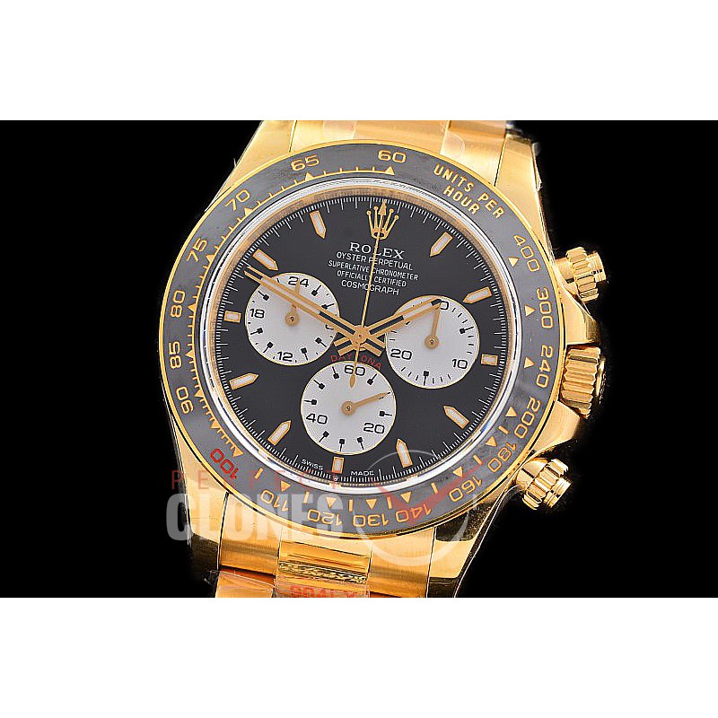 0 0 0 0 RLDF-126528-101W QF 904L Steel Le Mans Daytona 126528LN YG/YG Black Sticks 4132 Superclone - 72 Hours Power Reserve Movement / Extra Weighted 