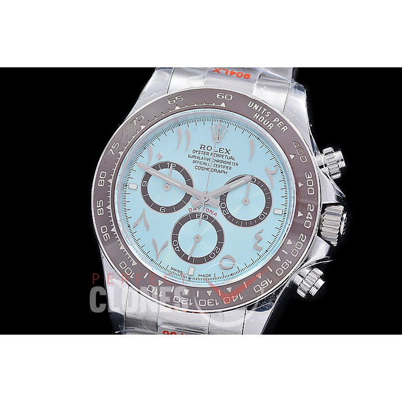 0 0 0 0 RLDS-126506-103 QF 904L Steel Daytona 126506 SS/SS Ice Blue Arabic 4131 Superclone - 72 Hours Power Reserve Movement
