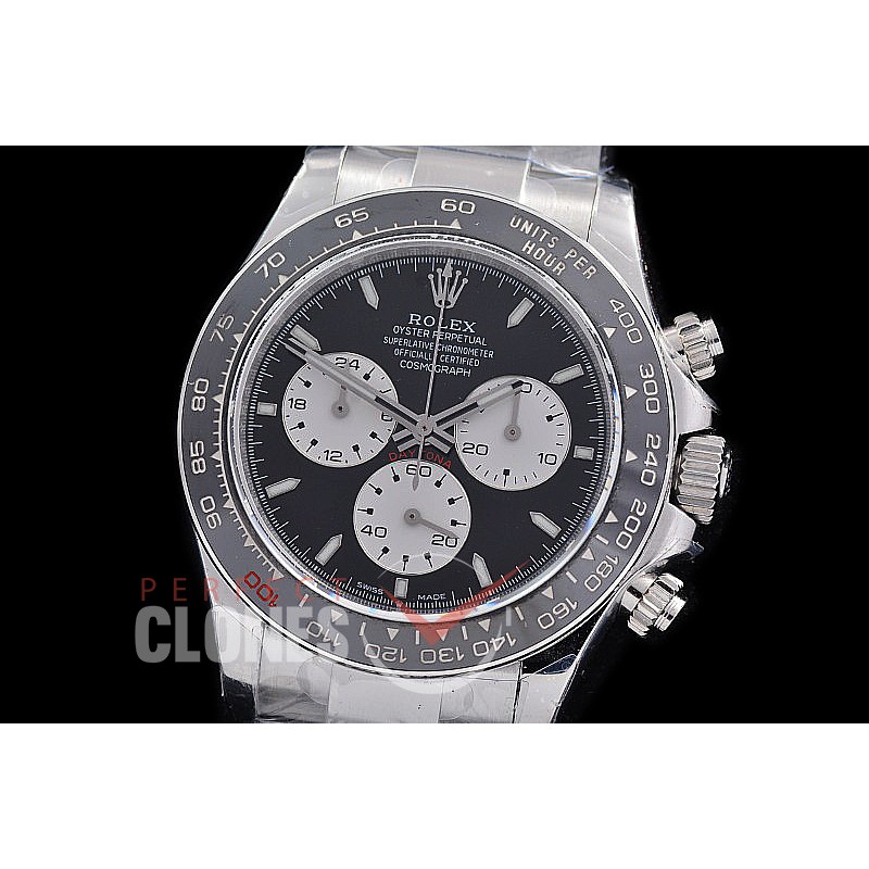 RLDS-126529-101 QF 904L Steel Le Mans Daytona 126529LN SS/SS Black Sticks 4132 Superclone - 72 Hours Power Reserve Movement 