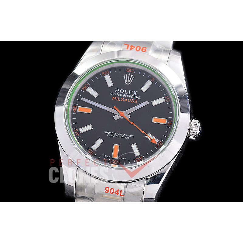 0 0 0 0 RLM00121 NF V5 904 Steel Milgauss 116400GV SS/SS Black A-2813 - Noob Noob Factory Special Offer 