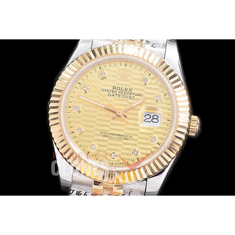 R41DJT-228 NF 904 Steel 126333 SS/YG Fluted/Jubilee Gold Fluted Diamonds A-2813 - Noob Factory Special Offer 