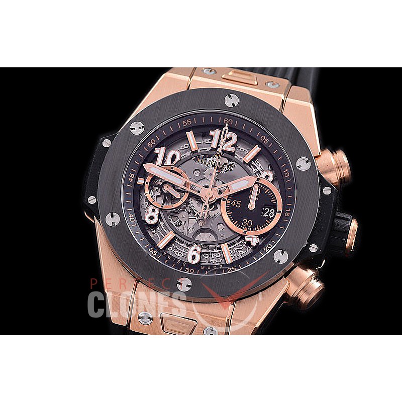 0 0 0 0 0 HB45-116 ZF Big Bang Unico RG/CER/RU Black Skeleton A-7750 