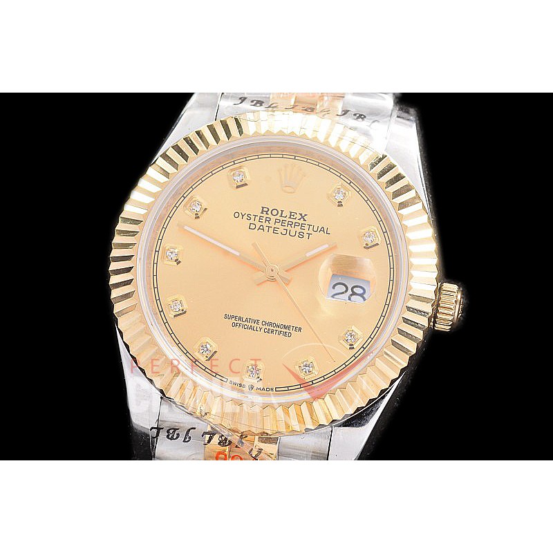 R41DJT-225 NF 904 Steel 126333 SS/YG Fluted/Jubilee Gold Diamonds A-2813 - Noob Factory Special Offer 