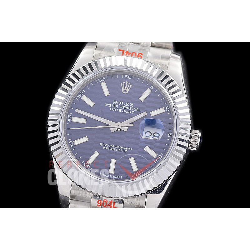R41DJS-208 NF 904 Steel 126334 SS/SS Fluted/Jubilee Blue Fluted Sticks A-2813 - Noob Factory Special Offer 