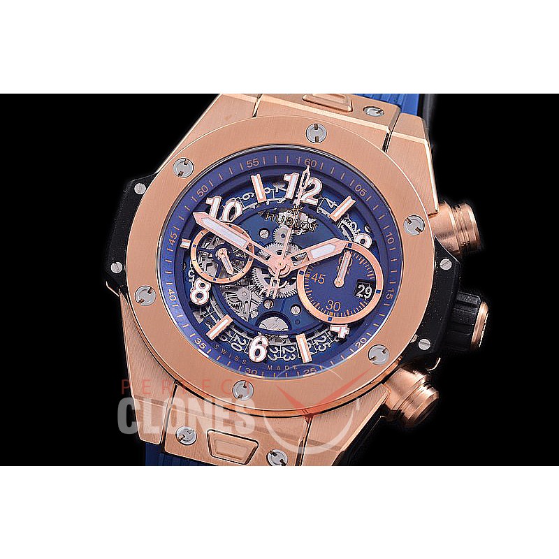 0 0 0 0 0 HB45-112 ZF Big Bang Unico RG/RU Blue Skeleton A-7750 