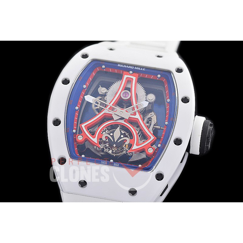 0 0 0 0 0 0 RM052-01-001 JBF RM 052-01 Paris St Germain PSG Limited Ed NTPT/RU Skeleton Real Tourbillon Movt