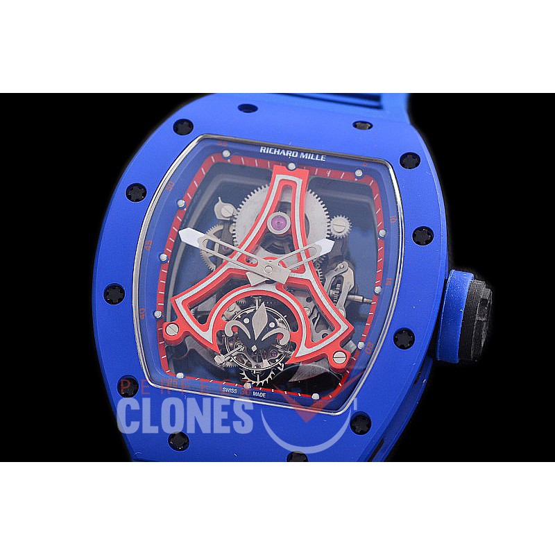 0 0 0 0 0 0 RM052-01-002 JBF RM 052-01 Paris St Germain PSG Limited Ed NTPT/RU Skeleton Real Tourbillon Movt
