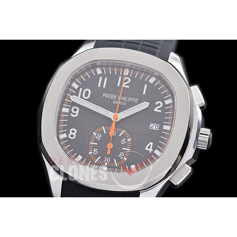 0 0 0 0 0 PPAQC-5968-002 3KF Aquanaut Chronograph 5968 SS/RU Black Asian Clone CH 28‑520 C/522 