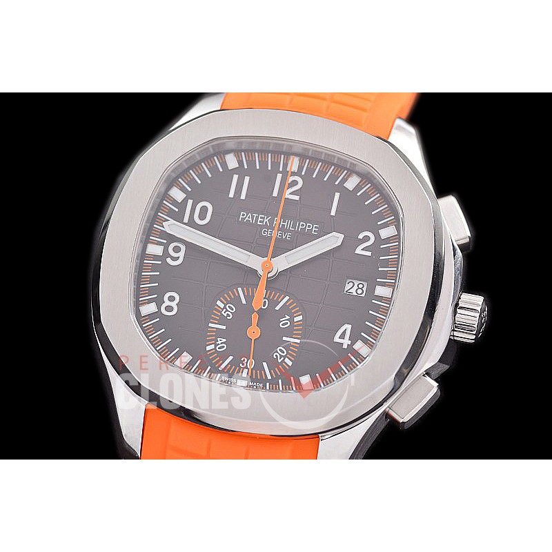 0 0 0 0 0 PPAQC-5968-001 3KF Aquanaut Chronograph 5968 SS/RU Black Asian Clone CH 28‑520 C/522 