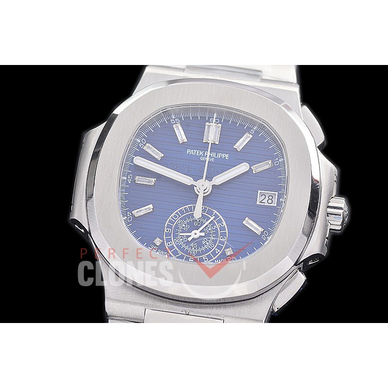 0 0 0 0 0 PP-5980-004S 3KF Nautilus 5980 Chronograph SS/SS Blue Asian Clone Calibre CH28-520 C