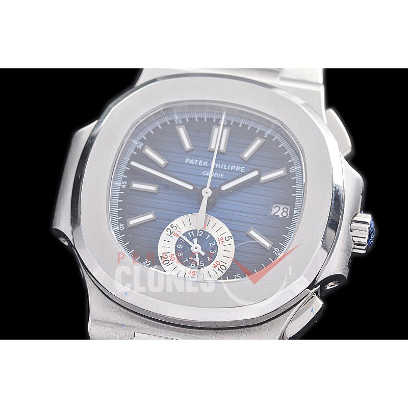 0 0 0 0 0 PP-5980-003S 3KF Nautilus 5980 Chronograph SS/SS Blue Asian Clone Calibre CH28-520 C