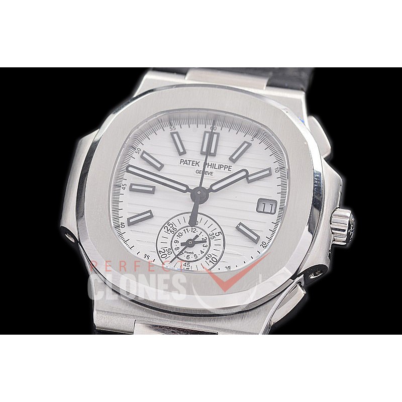 PP-5980-001L 3KF Nautilus 5980 Chronograph SS/LE White Asian Clone Calibre CH28-520 C