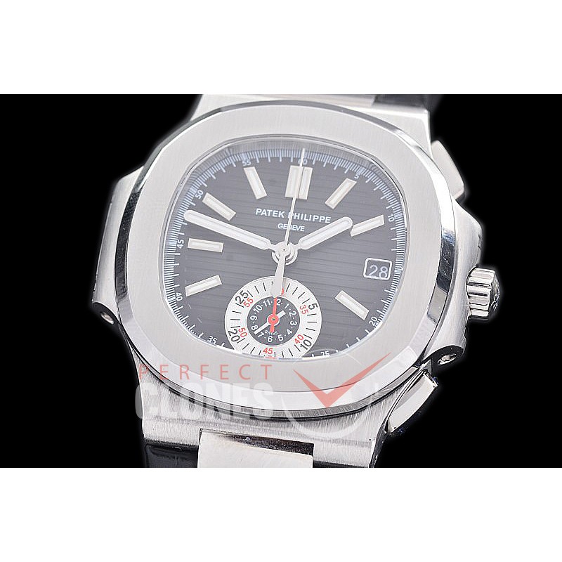 PP-5980-002L 3KF Nautilus 5980 Chronograph SS/LE Black Asian Clone Calibre CH28-520 C