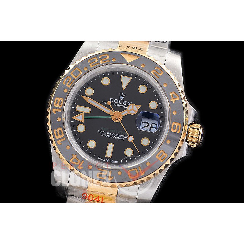 0 0 0 0 0 0 RLGT00801 NF 904 Steel GMT 116713LN SS/YG Black A-2813 - Noob Factory Special Offer 