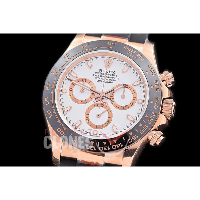 0 0 0 0 0 0 RLDFR-4130-851RW QF V11 904L Steel Daytona 116515LN RG/CER/RU White Sticks 4130 Superclone - 72 Hours Power Reserve Movement / Extra Weighted 