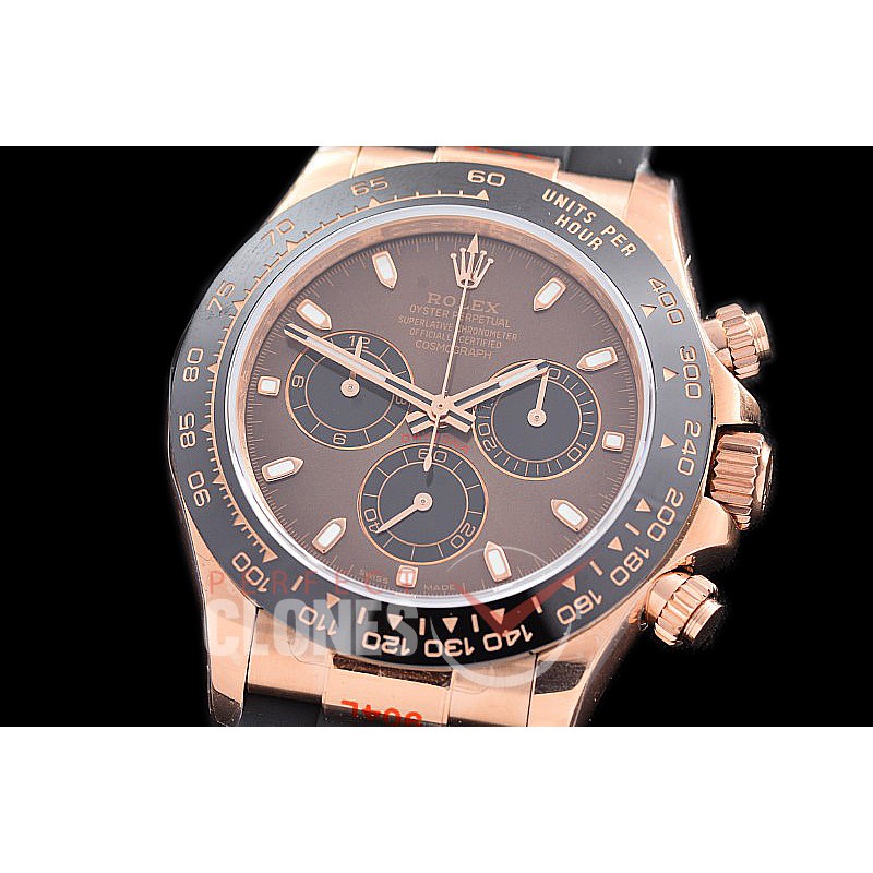 0 0 0 0 0 0 RLDFR-4130-856RW QF V11 904L Steel Daytona 116515LN RG/CER/RU Brown Sticks 4130 Superclone - 72 Hours Power Reserve Movement / Extra Weighted 
