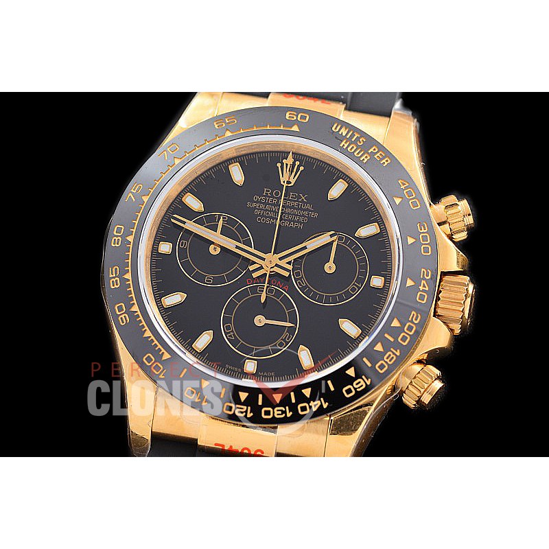 0 0 0 0 0 0 RLDF-4130-852RW QF V11 904L Steel Daytona 116518LN YG/CER/RU Black Sticks 4130 Superclone - 72 Hours Power Reserve Movement / Extra Weighted 