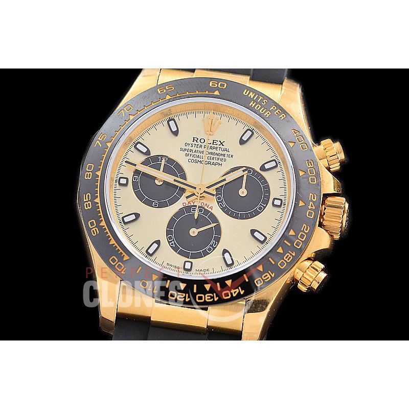 0 0 0 0 0 0 RLDF-4130-855RW QF V11 904L Steel Daytona 116518LN YG/CER/RU Gold Sticks 4130 Superclone - 72 Hours Power Reserve Movement / Extra Weighted 