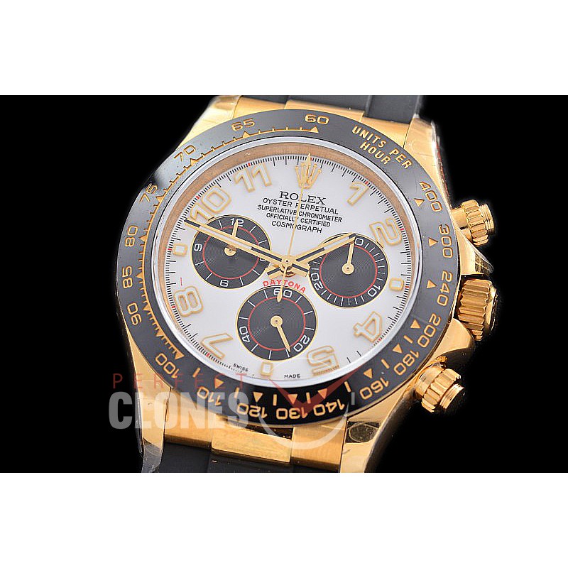 0 0 0 0 0 0 RLDF-4130-876RW QF V11 904L Steel Daytona 116518LN YG/CER/RU White Numeral 4130 Superclone - 72 Hours Power Reserve Movement / Extra Weighted 