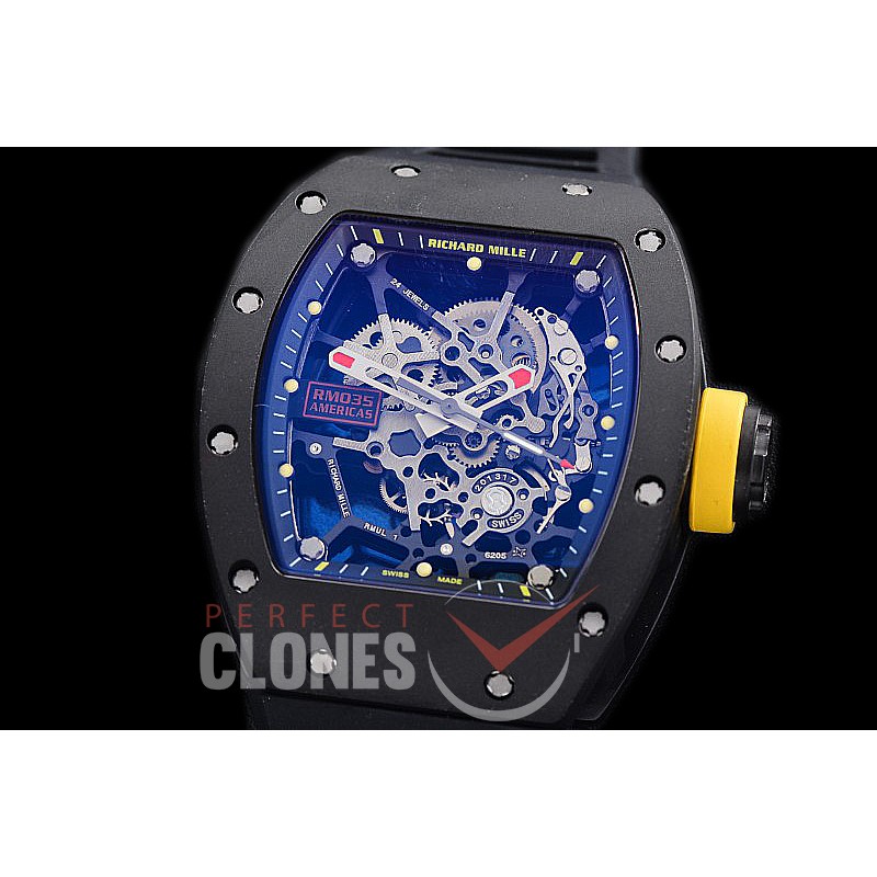 0 0 0 0 0 0 RM035-02-051 KVF RM035 Americas Black Toro Ceramic Limited Edition CER/RU Skeleton Asian Clone Calibre RMUL-1 - 55 Hrs Power Reserve 