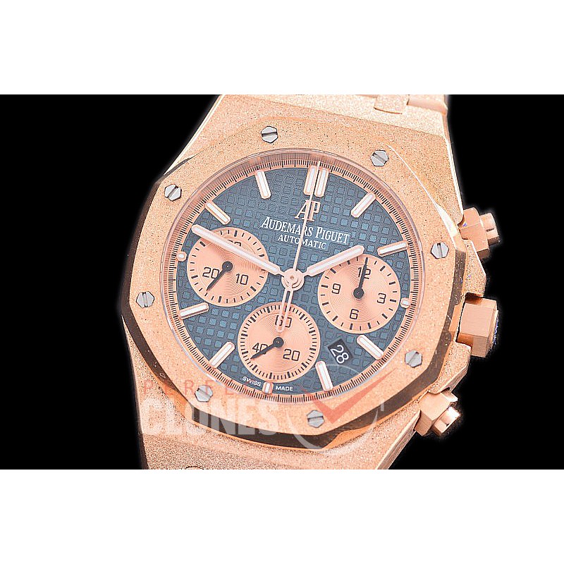 AP26240-123 OMF Royal Oak Chronograph Frosted 26240 RG/RG Blue A-7750 Mod 1-1 Thickness 