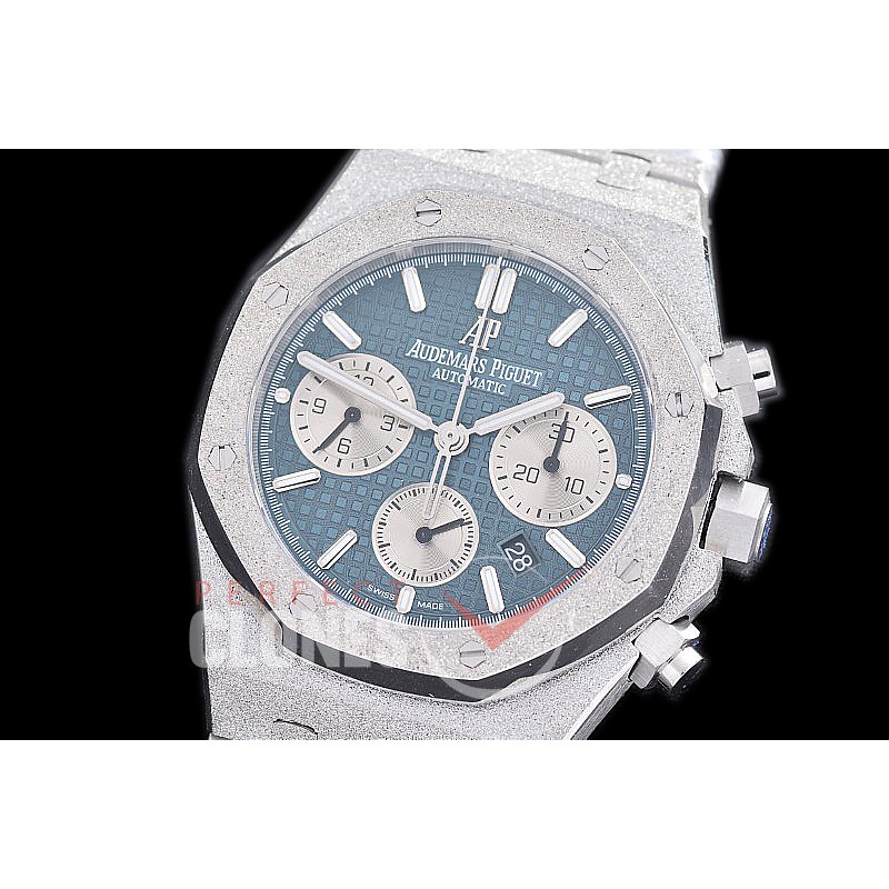 AP26240-104 OMF Royal Oak Chronograph Frosted 26240 SS/SS Blue A-7750 Mod 1-1 Thickness 