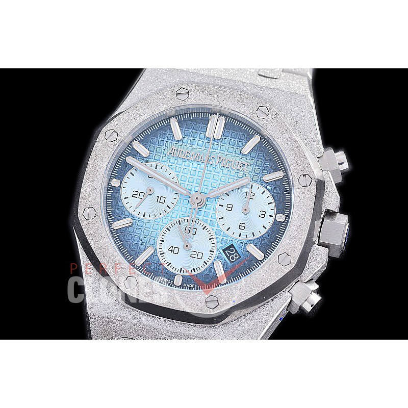 AP26240-108 OMF Royal Oak Chronograph Frosted 26240 SS/SS Smoked Blue A-7750 Mod 1-1 Thickness 