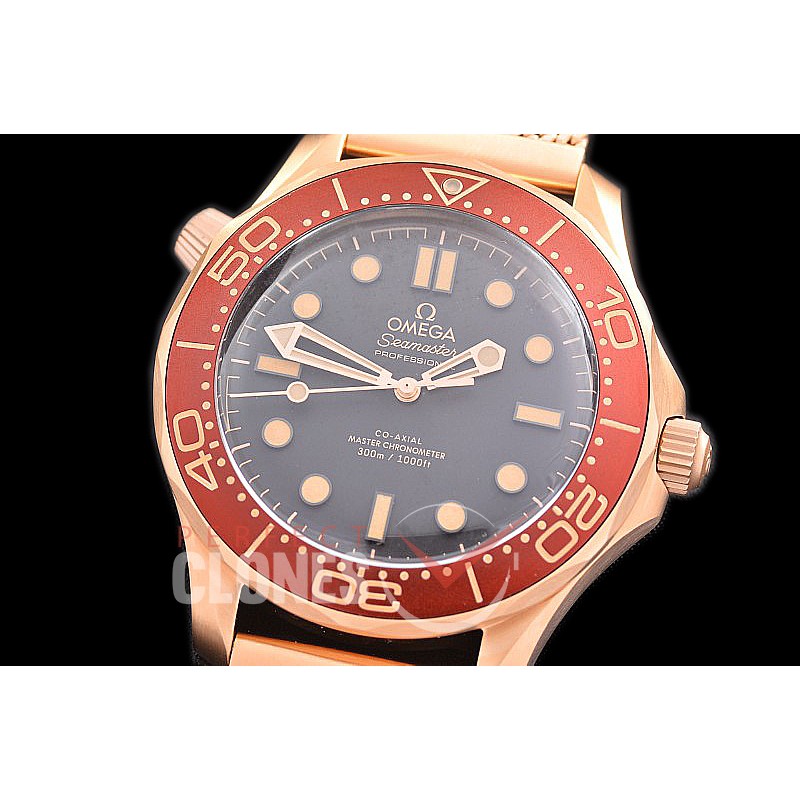 0 0 0 OM300M-0012M XF/VSF Seamaster Diver 300M RG/ME Black Asian 2824 Mod 8806 