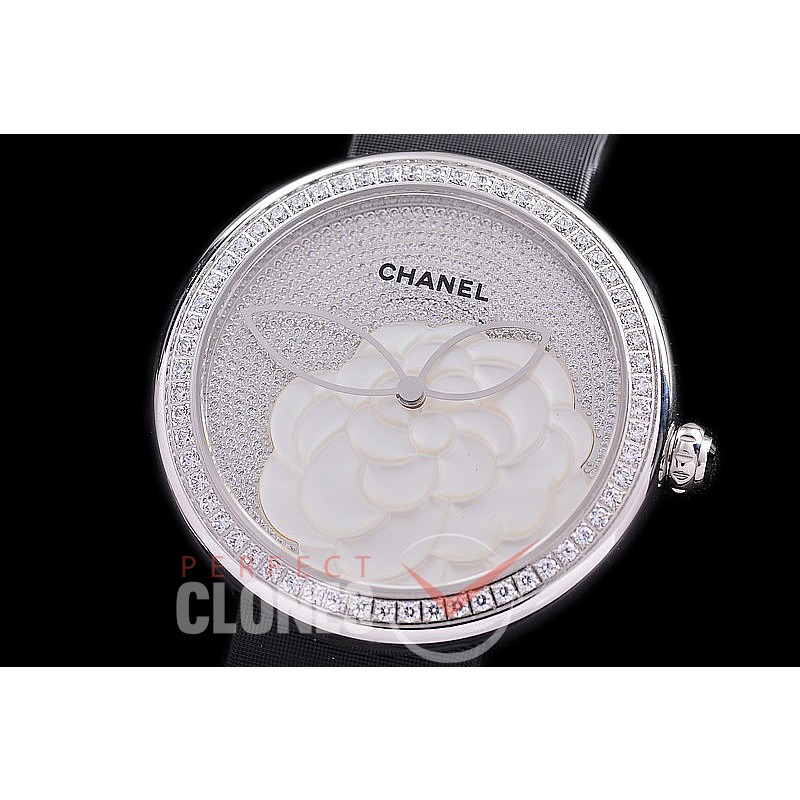 0 0 CHMPR-021 TTF Mademoiselle Prive Ladies Black SS/Diam/ST Diam Swiss Quartz 