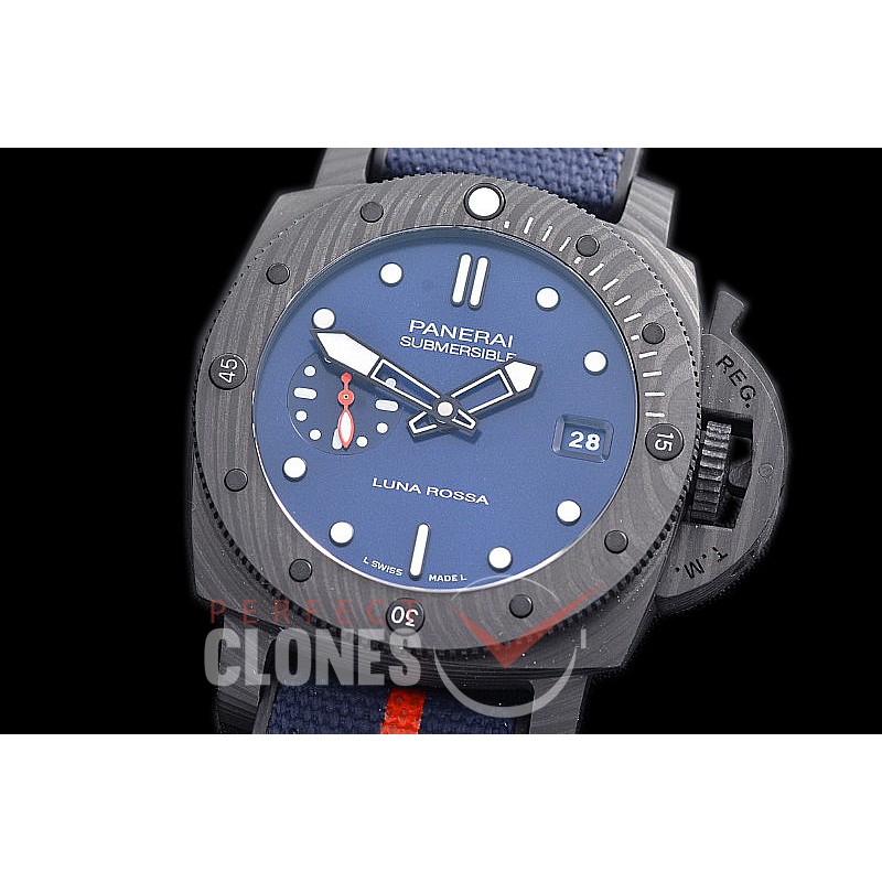 0 0 0 0 0 PN1563AA01 XF/VSF Pam 1563 AA Series 42mm Luna Rosa Carbotech Luminor Submersible Blue CF/NY VS P900