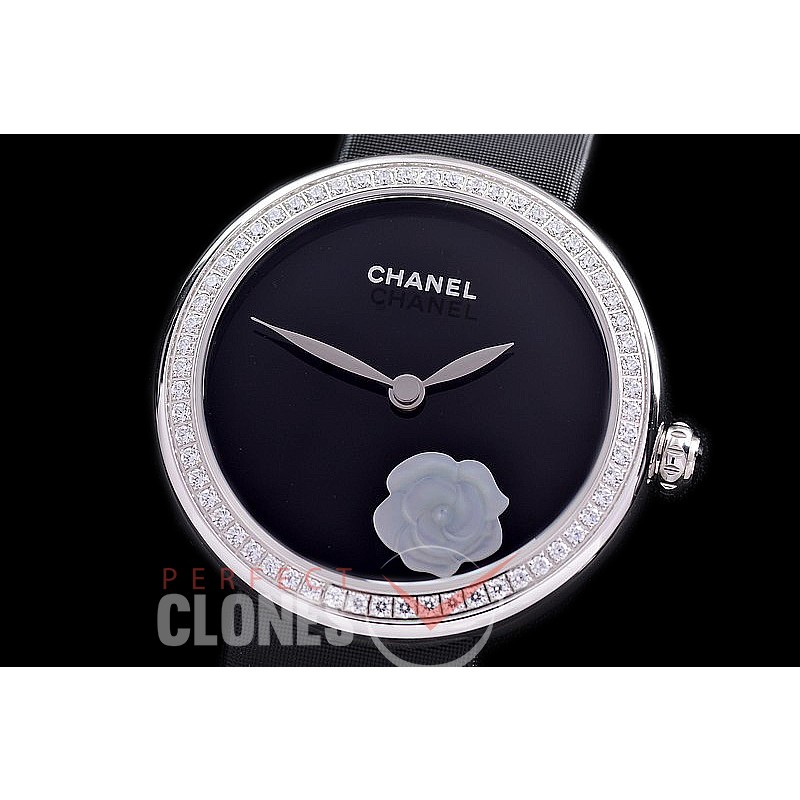 0 0 CHMPR-012 TTF Mademoiselle Prive Ladies Black SS/Diam/ST Black Swiss Quartz 