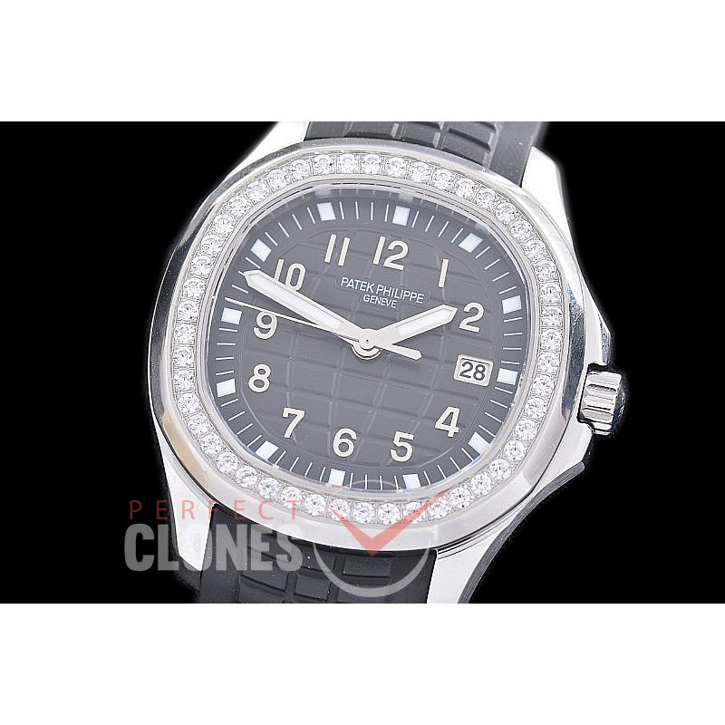 0 0 0 0 0 0 PPAQL-012 ZF 5267 Aquanaut Ladies SS/Diam/RU Black Japanese Quartz