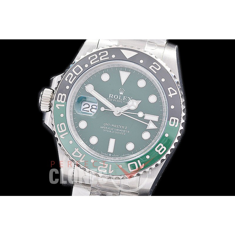 0 0 0 0 0 RLGS00965 Clean-F 904L Steel Lefty GMT 126710VTNR SS/SS/Oyster Green DD 3285 CHS - 72 Hours Power Reserve