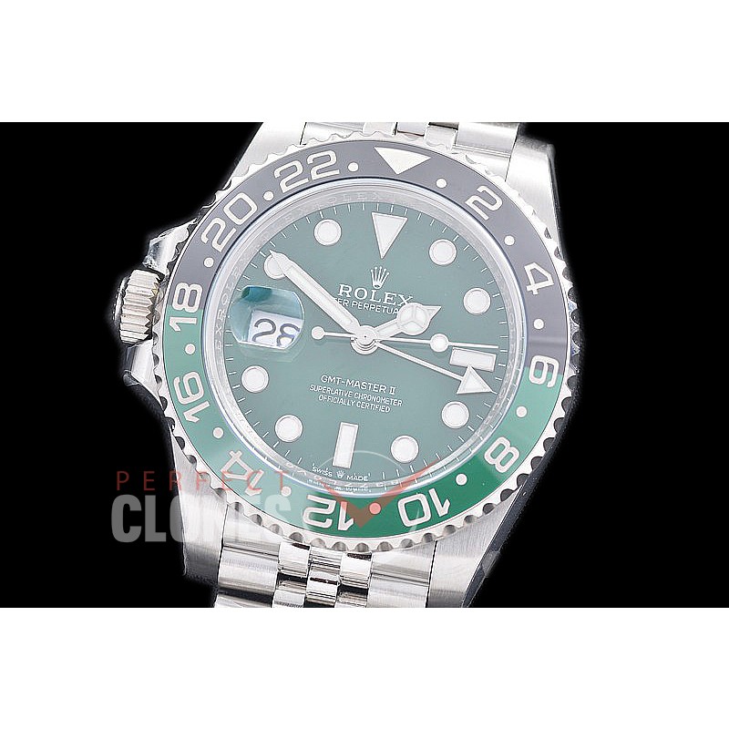 0 0 0 0 0 RLGS00965J Clean-F 904L Steel Lefty GMT 126710VTNR SS/SS/Jubilee Green DD 3285 CHS - 72 Hours Power Reserve 