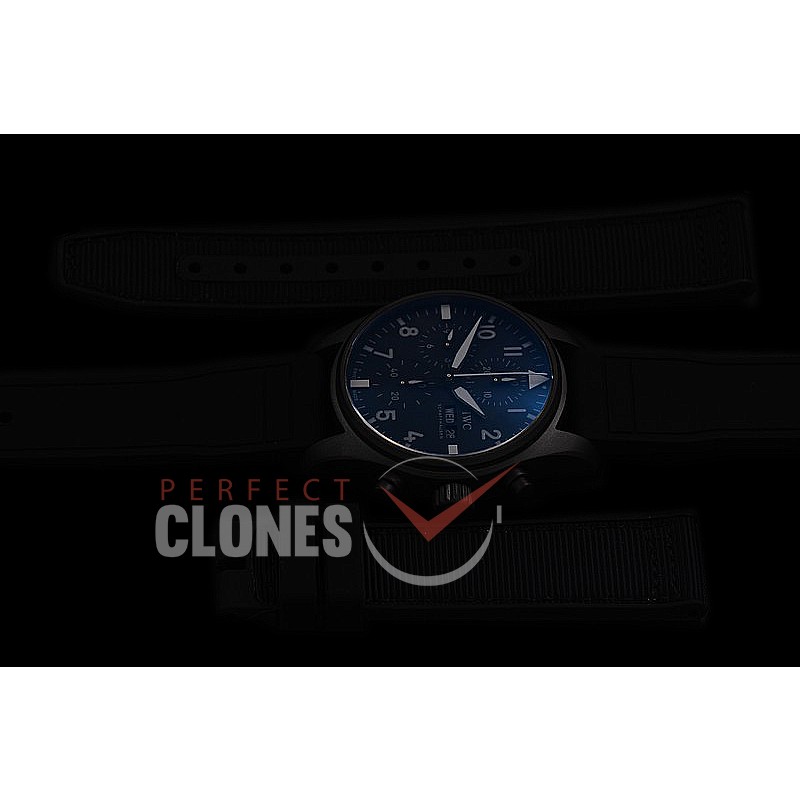 0 0 0 0 0 IWP00093 ZF Pilot Chronograph CER/RU Blue A-7750 
