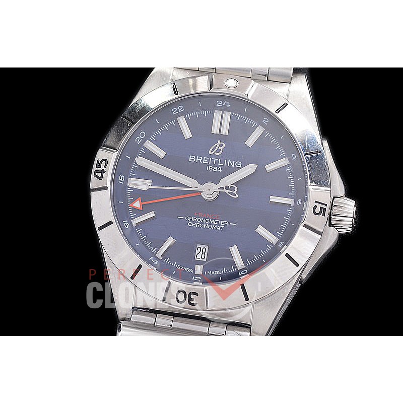 BL-C6N-103 ZF Chronomat Automatic GMT - 6 Nations Ruby Special Edition "France" SS/SS Blue A-2836 