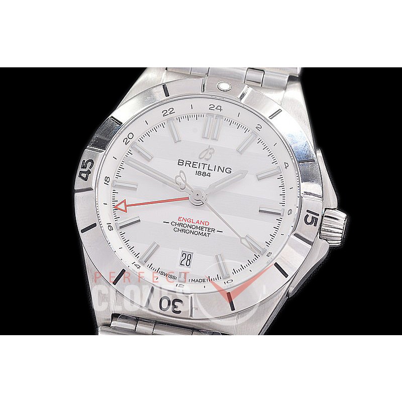 BL-C6N-101 ZF Chronomat Automatic GMT - 6 Nations Ruby Special Edition "England" SS/SS White A-2836 